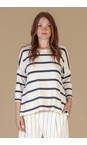 Mama B Blu Emotiva R Blu Relaxed Stripe Eco Fleece Jumper  