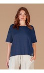 Mama B Blu Giovedi U Blu Plain Boxy Top  