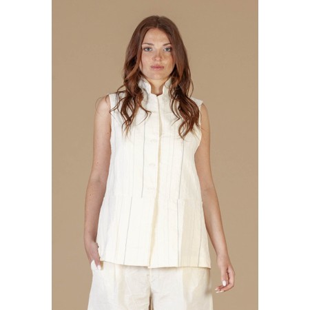 Mama B Goccia R Pinstripe Waistcoat - Off-White