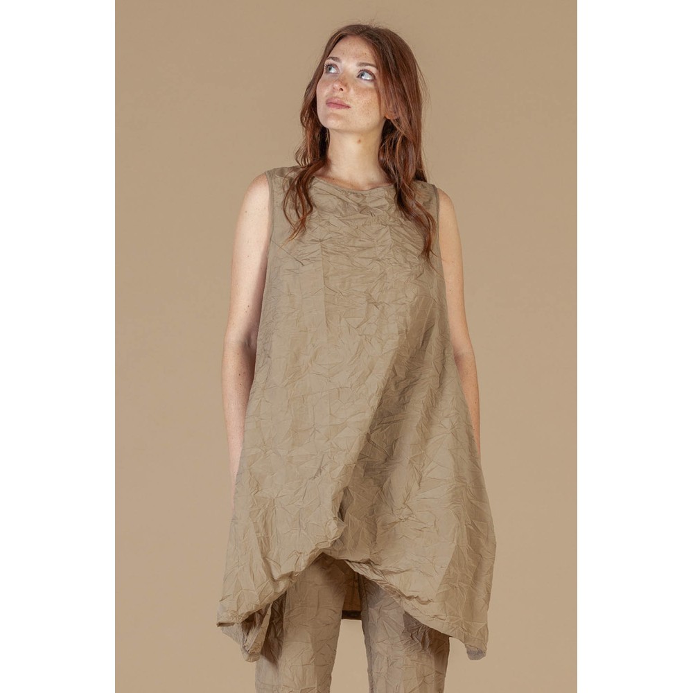 Mama B Lime L Plain Twisted Hem Dress Cumin