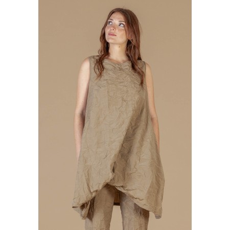 Mama B Lime L Plain Twisted Hem Dress - Beige