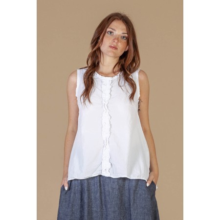 Mama B Ora C Frill Front Top - White