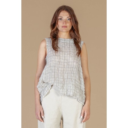 Mama B Pupi Calce Crinkle Linen Top - Grey