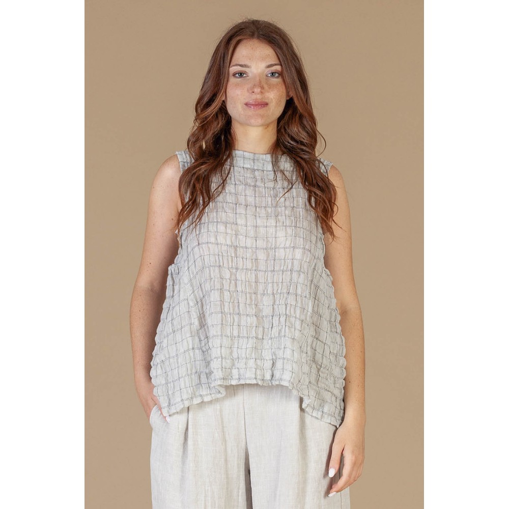 Mama B Pupi Calce Crinkle Linen Top Calce