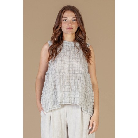 Mama B Pupi Calce Crinkle Linen Top - Grey