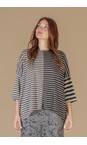 Mama B Antracite Rive Oversized Antracite Stripe Top  