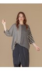Mama B Antracite Rive Oversized Antracite Stripe Top  