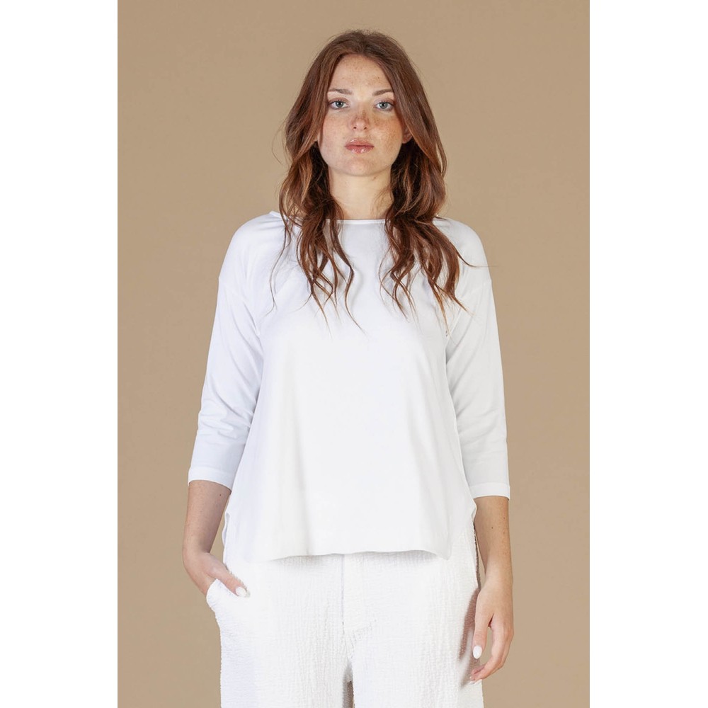 Mama B Tavolara U Bianco Plain Jersey Top Bianco