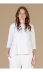 Mama B Bianco Tavolara U Bianco Plain Jersey Top  