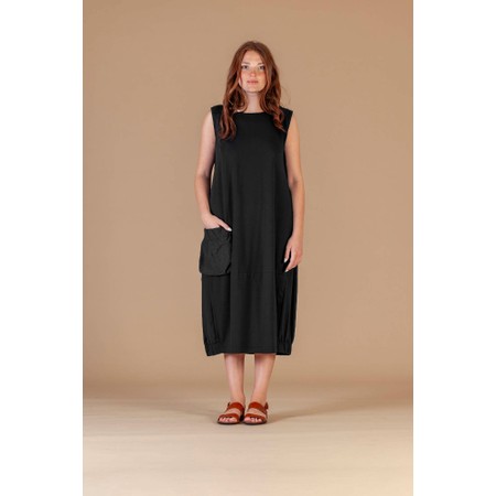 Mama B Venerdi Nero Contrast Crush Pocket Dress - Black