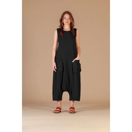Mama B Weekend Nero Contrast Crush Pocket Jumpsuit - Black