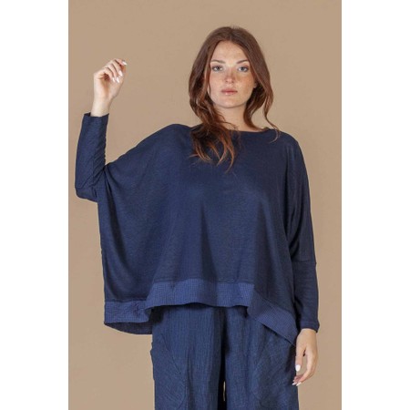 Mama B Bamboo Blu Wide Trim Hem Top - Blue