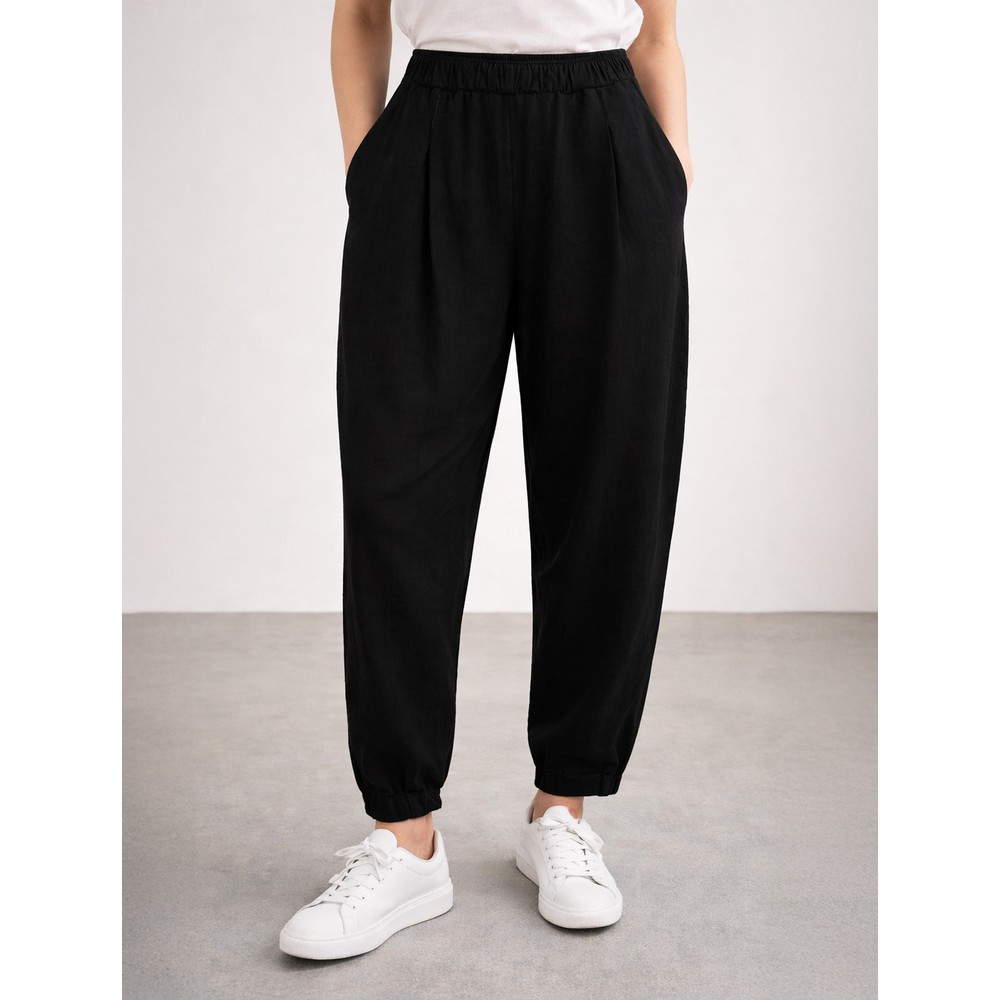 Mama B Bianco U Nero Plain Jersey Bubble Trouser Nero