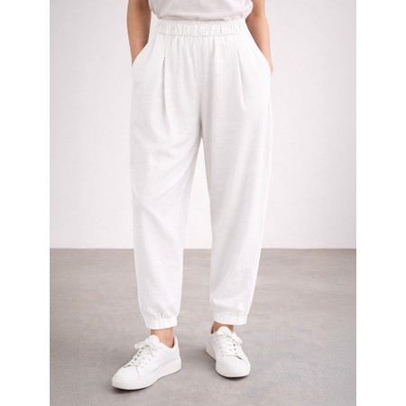 Mama B Bianco U Bianco Plain Jersey Bubble Trouser - White