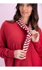 Gemini Label Accessories Red Triangle Neck Red Stripe Supersoft Wool Scarf  