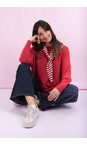 Amazing Woman Berry Red Marley Berry Red Round Neck Oversized Knit Jumper  