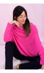 Amazing Woman Magenta Emilie Magenta Asymmetric Draped Jumper  