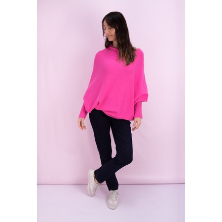 Amazing Woman Emilie Magenta Asymmetric Draped Jumper - Pink