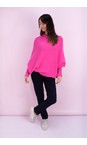 Amazing Woman Magenta Emilie Magenta Asymmetric Draped Jumper  