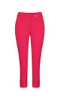 Robell Soft Red 462 Bella 09 Soft Red Ankle Length 7/8 Cuff Trouser  