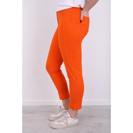 Robell Bella 09 Tangerine Ankle Length 7/8 Cuff Trouser - Orange