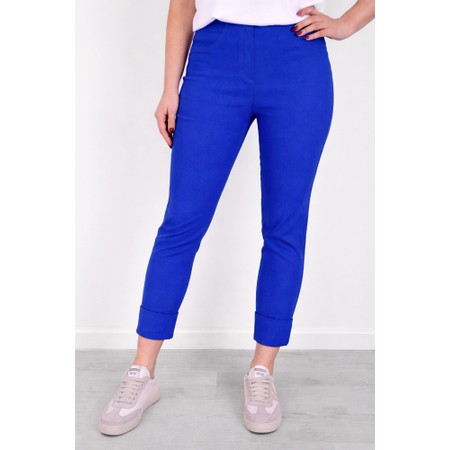 Robell Bella 09 Royal Blue Ankle Length Crop Cuff Trouser - Blue