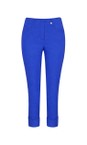 Robell Royal Blue 67 Bella 09 Royal Blue Ankle Length Crop Cuff Trouser  