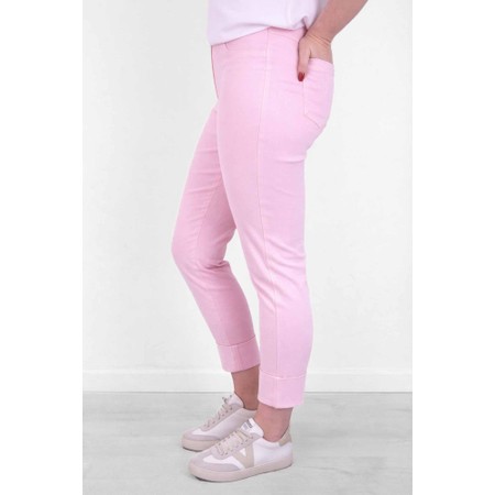 Robell Bella 09 Soft Rose Ankle Length 7/8 Cuff Trouser - Pink