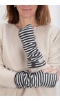 Henriette Steffensen Black / White Stripe Black And White Stripe Fleece Wrist Warmers  