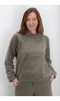 Dusty Green Fleece Hoodie Top