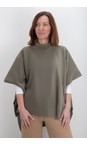 Henriette Steffensen Dusty Green High Neck Dusty Green Fleece Poncho  