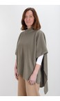Henriette Steffensen Dusty Green High Neck Dusty Green Fleece Poncho  
