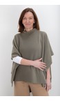 Henriette Steffensen Dusty Green High Neck Dusty Green Fleece Poncho  