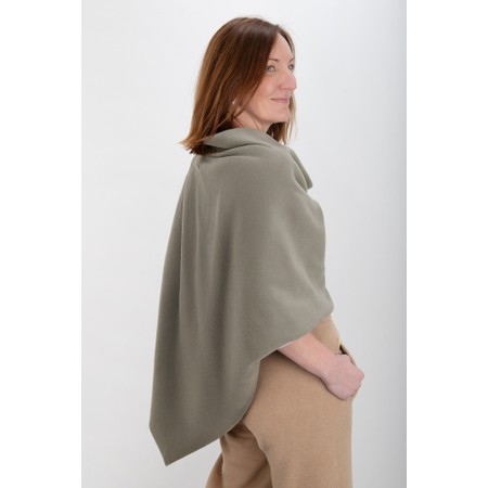 Henriette Steffensen Recycled Fleece Dusty Green Relaxed Poncho - Green