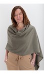 Henriette Steffensen Dusty Green Recycled Fleece Dusty Green Relaxed Poncho  