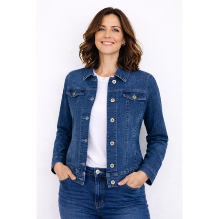 Robell Happy Deep Cobalt Blue Washed Denim Jacket - Blue