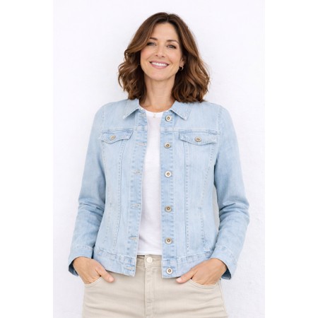 Robell Happy Washed Pale Blue Denim Jacket - Blue