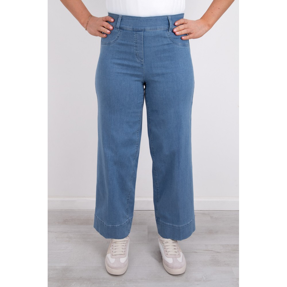 Robell Debby 09 Light Denim Crop Wide Leg Jean Light Denim 62