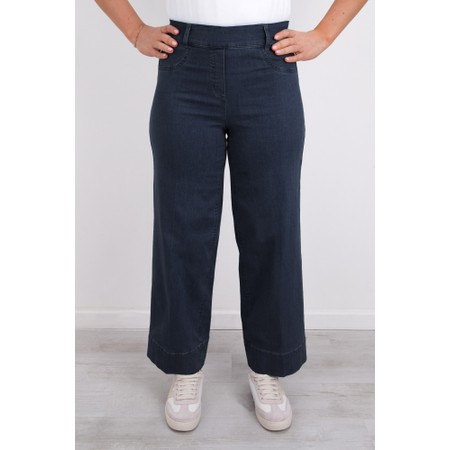 Robell Debby 09 Navy Crop Wide Leg Jean - Blue