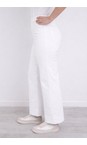 Robell White 10 Debby 09 White Crop Wide Leg Pull On Jean  