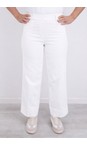 Robell White 10 Debby 09 White Crop Wide Leg Pull On Jean  
