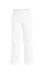 Robell White 10 Debby 09 White Crop Wide Leg Pull On Jean  