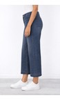 Robell Mid Wash Denim 64 Debby 09 Mid Wash Denim Crop Wide Leg Front Pocket Jean  