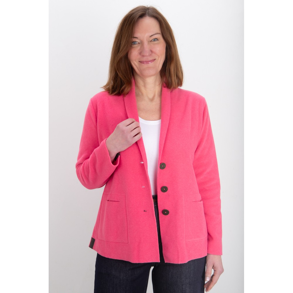 Henriette Steffensen Short Recycled Sunset Pink Fleece Cardigan Sunset Pink