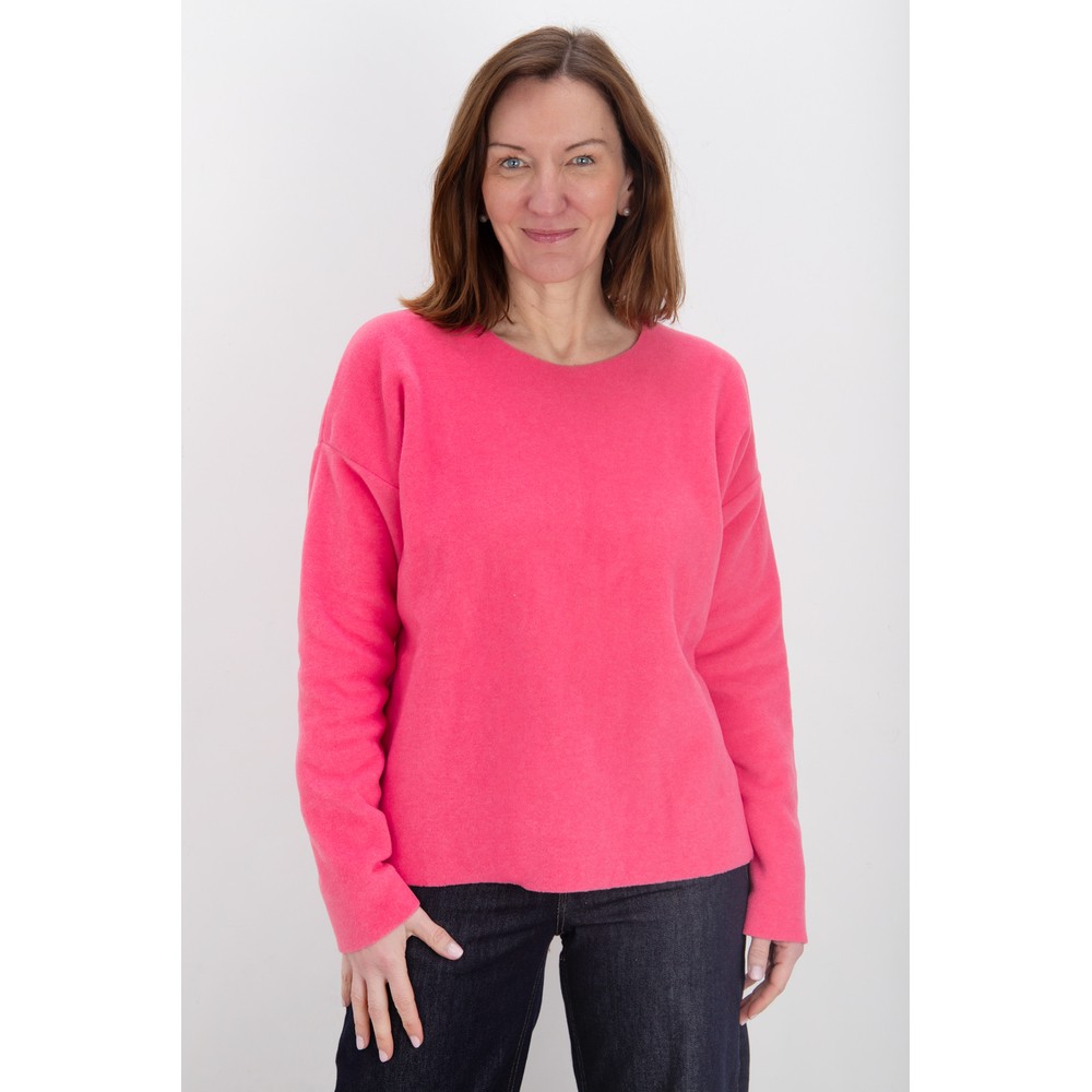 Henriette Steffensen Classic Round Neck Sunset Pink Fleece Blouse Sunset Pink