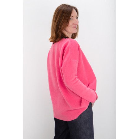 Henriette Steffensen Sunset Pink Fleece V-Neck Blouse - Pink