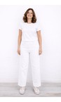Robell White 10 Debby 09 White Crop Wide Leg Pull On Jean  