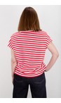 Chalk Red / Ecru Wei Boxy Red And Ecru Stripe Top  