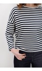 Chalk Navy / Ecru Rebecca Relaxed Navy And Ecru Stripe Top  