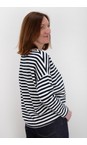 Chalk Navy / Ecru Rebecca Relaxed Navy And Ecru Stripe Top  